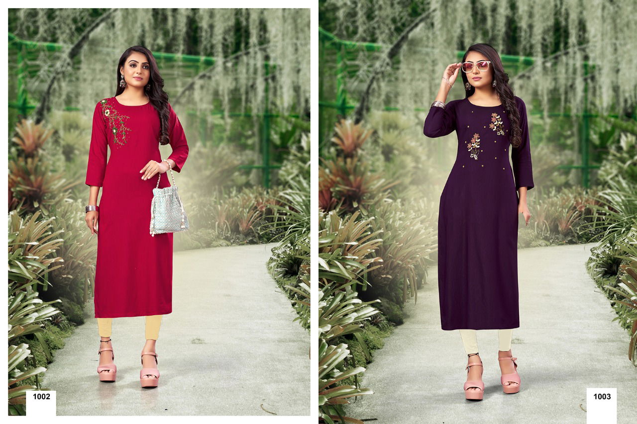 Jinesh nx Nazakat New Designer Embroidery Wholesale Kurti Collection